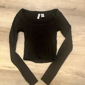 H&M Divided Black Ribbed Top